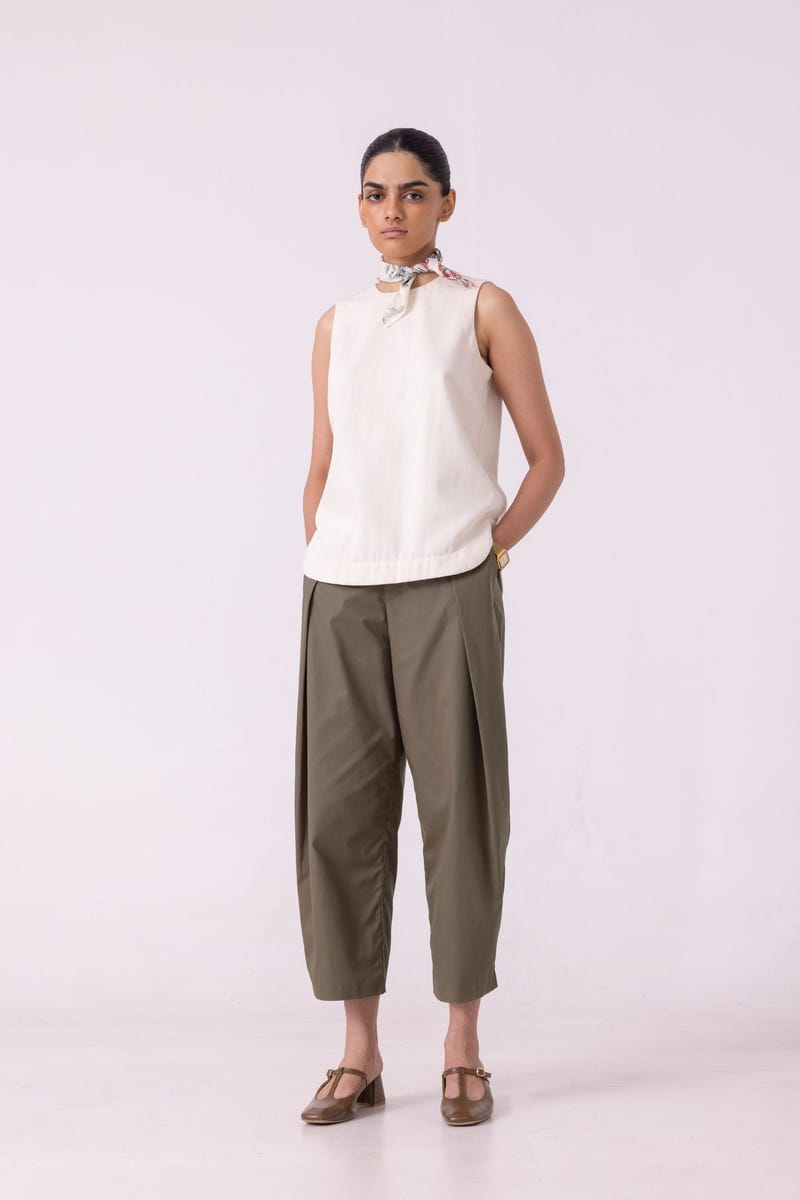 Dorothy Off White Handwoven Denim Top
