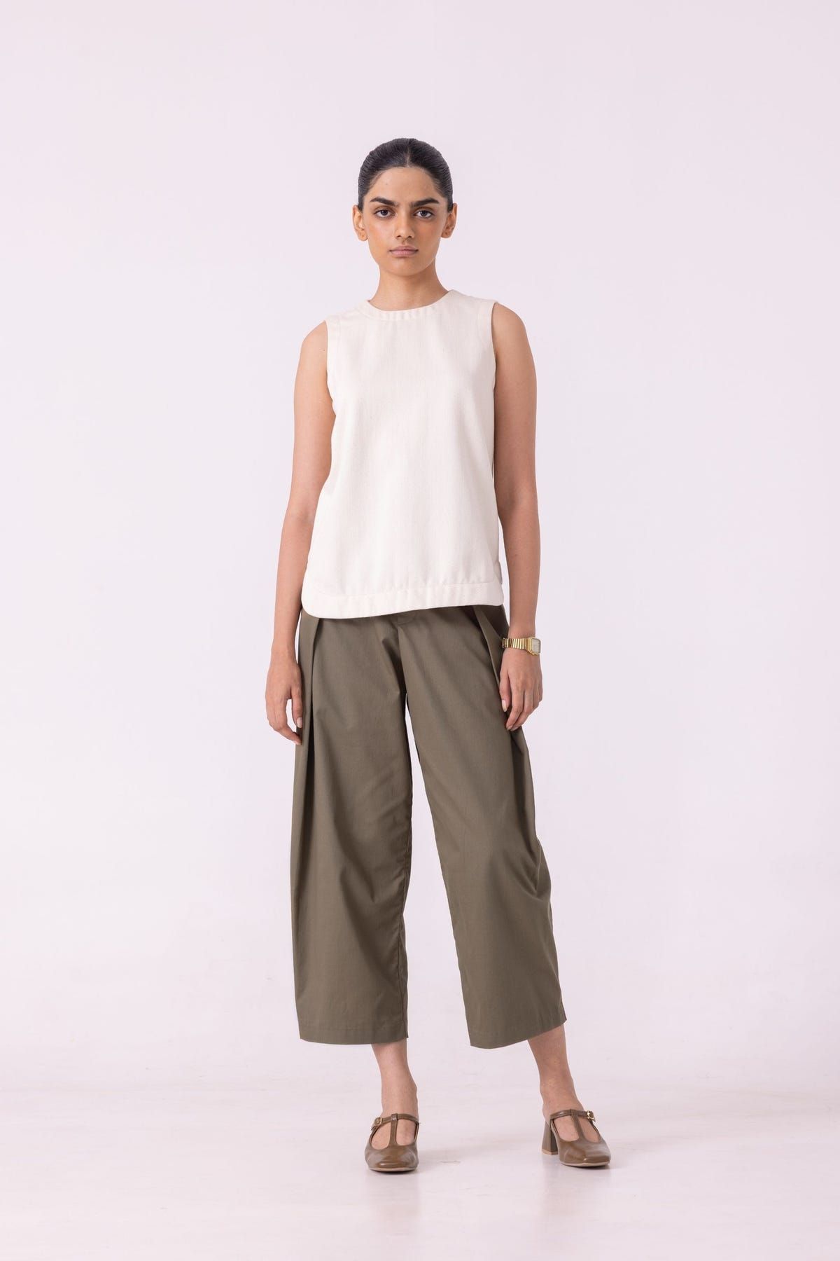 Dorothy Off White Handwoven Denim Top - image 3