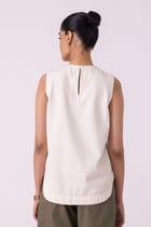 Dorothy Off White Handwoven Denim Top view 9
