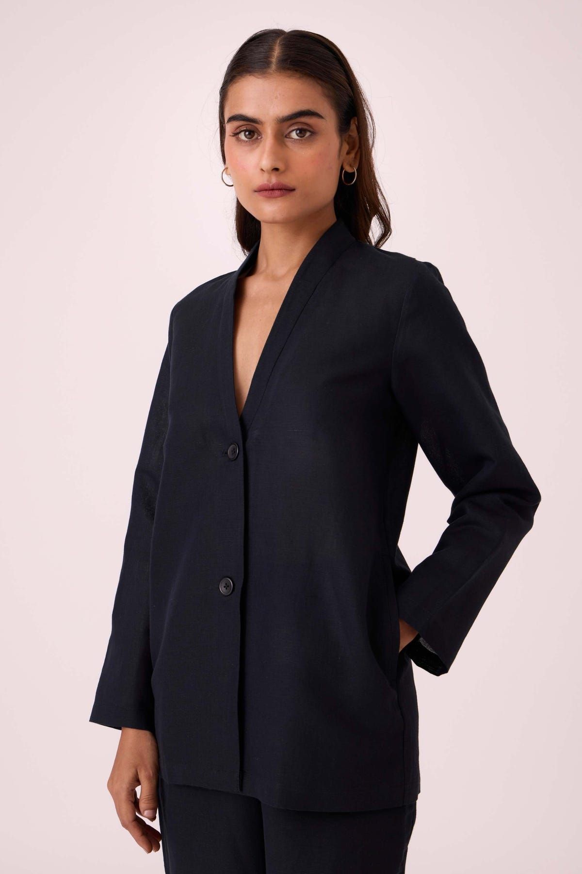 Darcy Black Linen Jacket - image 2