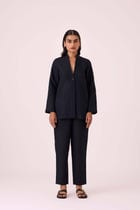 Darcy Black Linen Jacket view 3