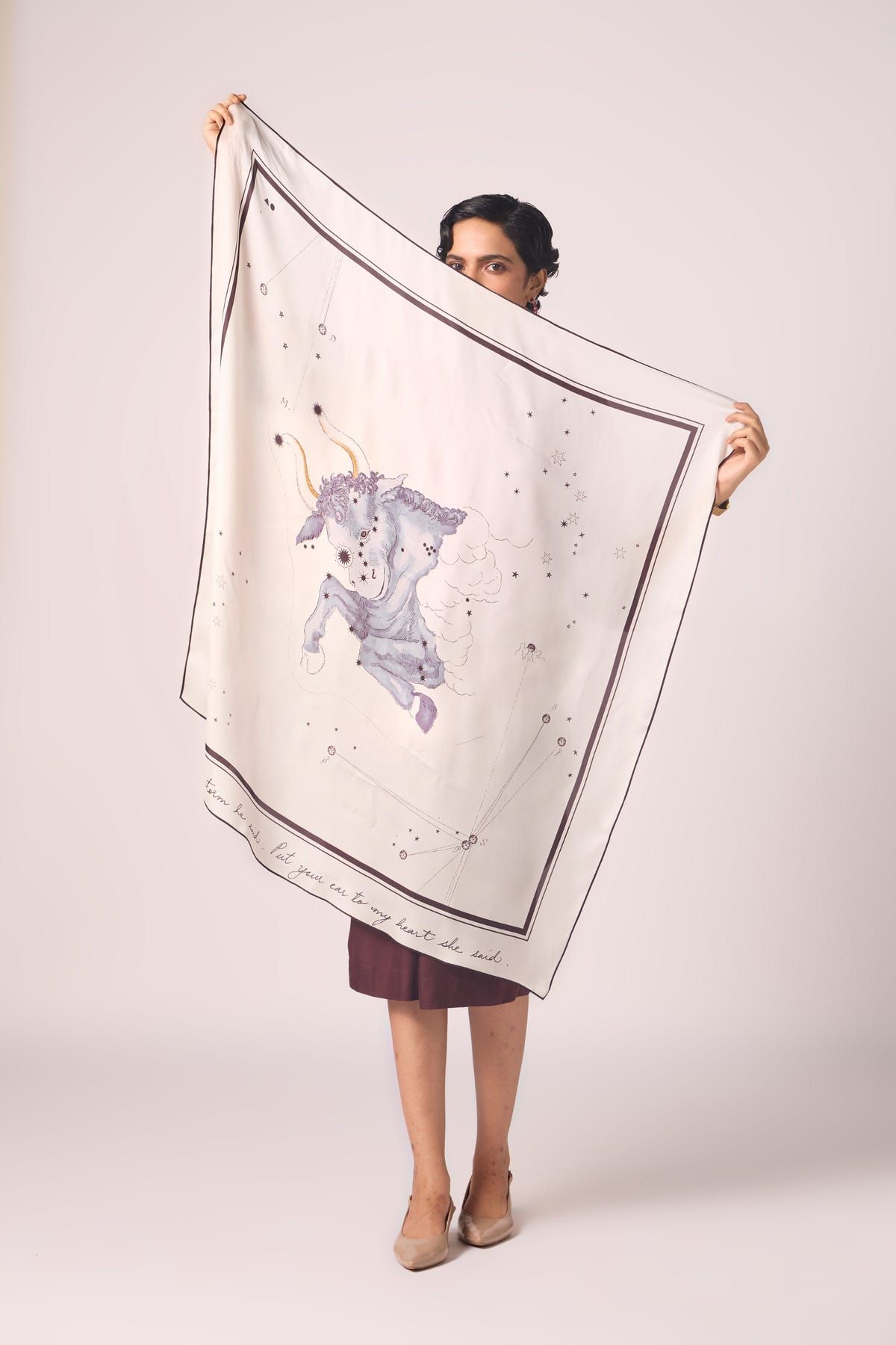 Taurus Printed Satin Scarf - image 1