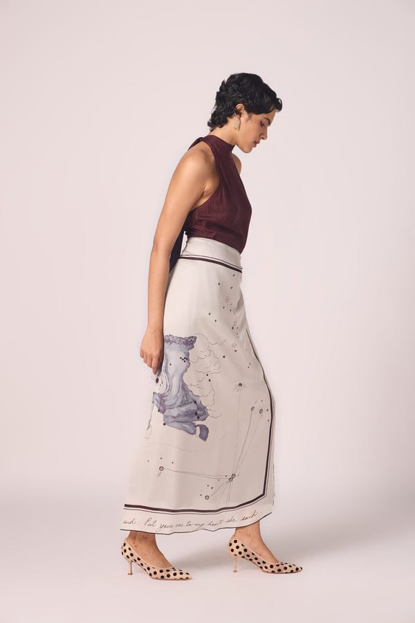 The Summer House — Taurus Printed Satin Scarf