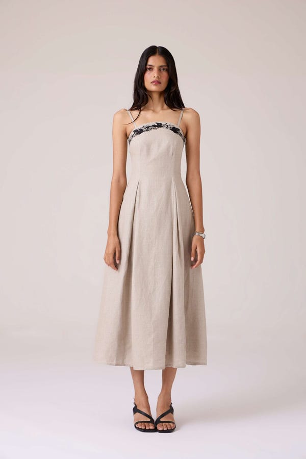 The Summer House — Suhjan Beige Linen Dress