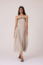 Suhjan Beige Linen Dress view 11