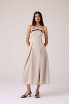 Suhjan Beige Linen Dress view 6