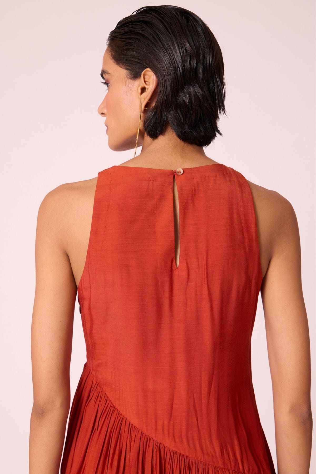 Anya Rust Embroidered Midi Dress - image 10