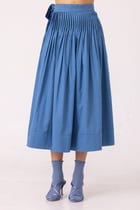 Tereza Blue Pleated Wrap Skirt view 2