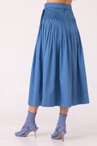 Tereza Blue Pleated Wrap Skirt view 6