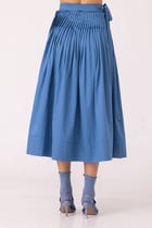 Tereza Blue Pleated Wrap Skirt view 7