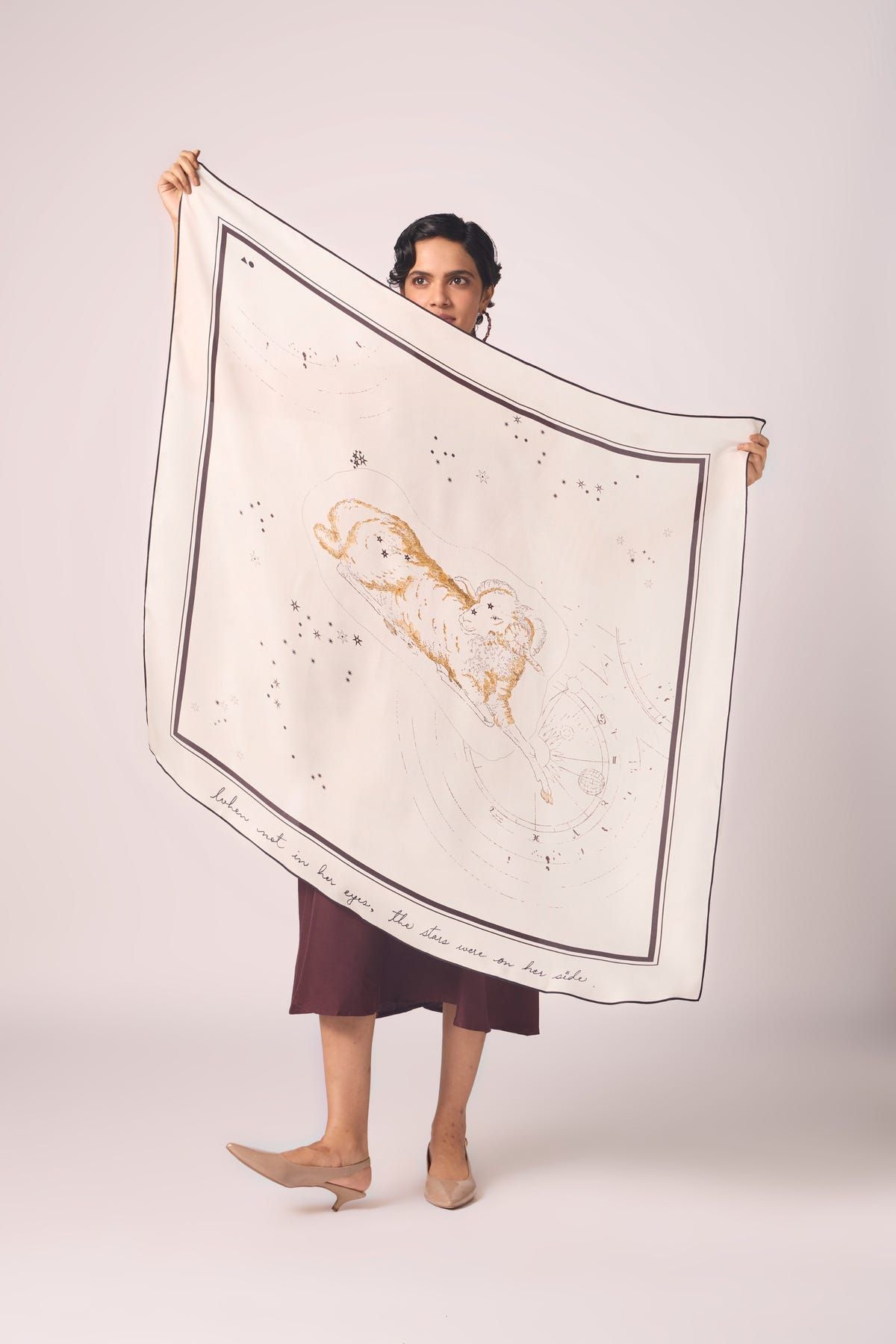 Aries Printed Satin Scarf - image 1