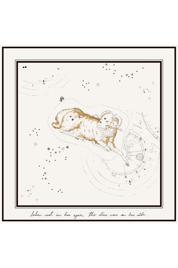 The Summer House — Aries Printed Satin Scarf