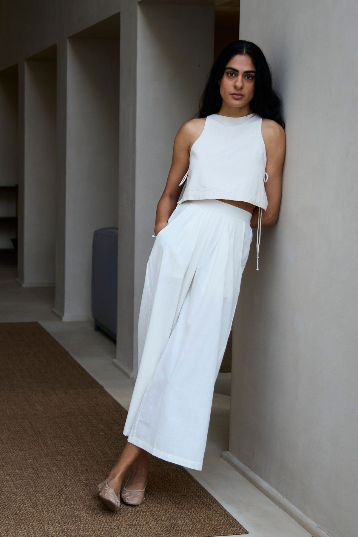 Woodstock Milk Pleated Pants - image 1