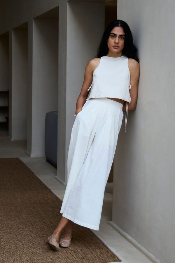 The Summer House — Woodstock Milk Pleated Pants