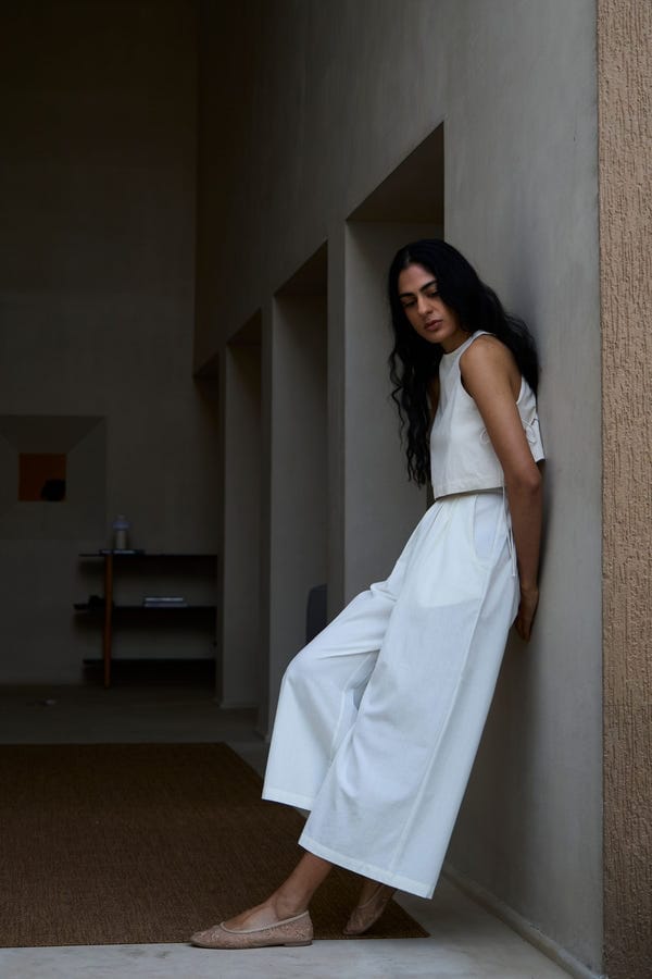 The Summer House — Woodstock Milk Pleated Pants