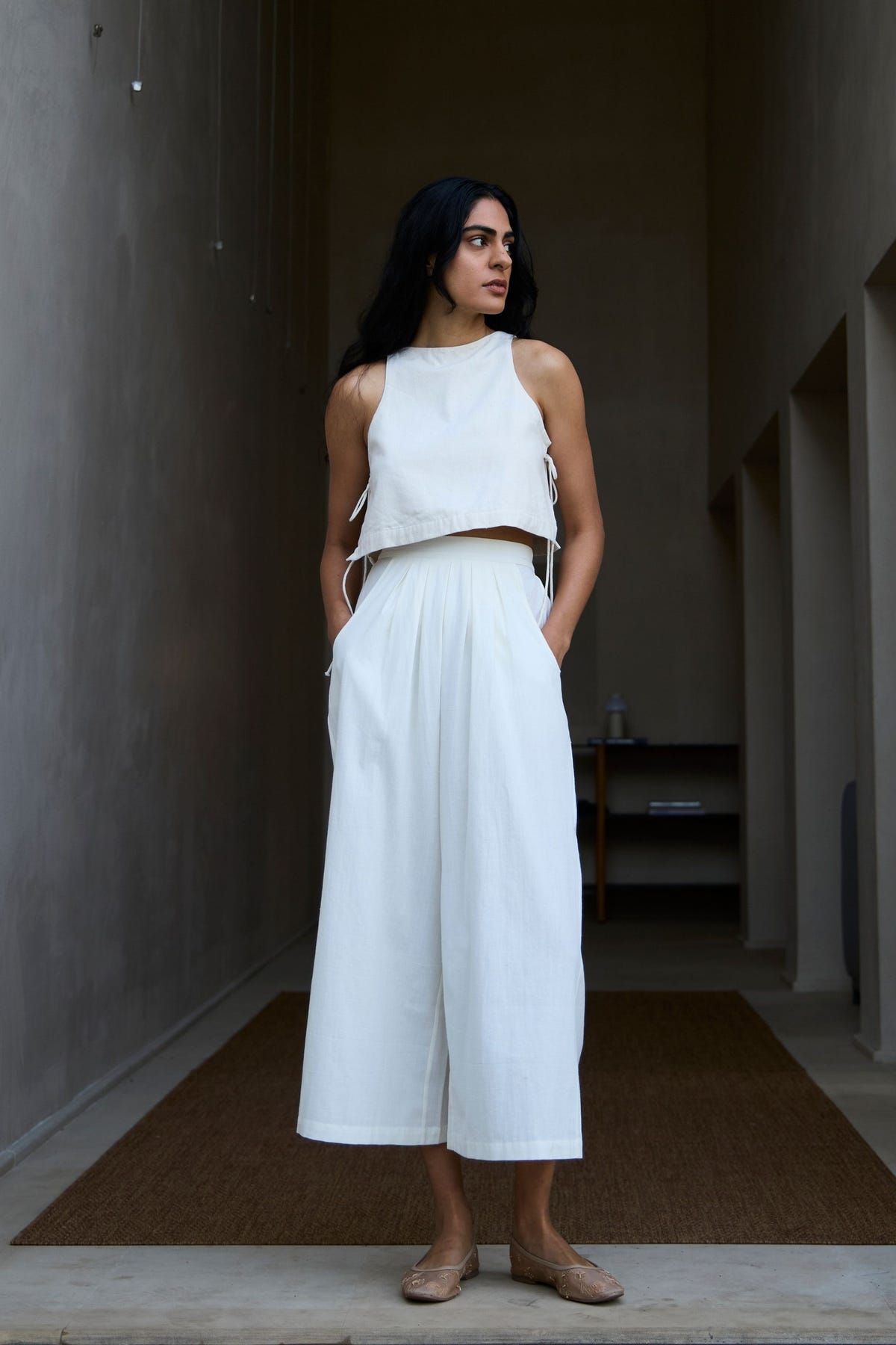 Woodstock Milk Pleated Pants - image 3