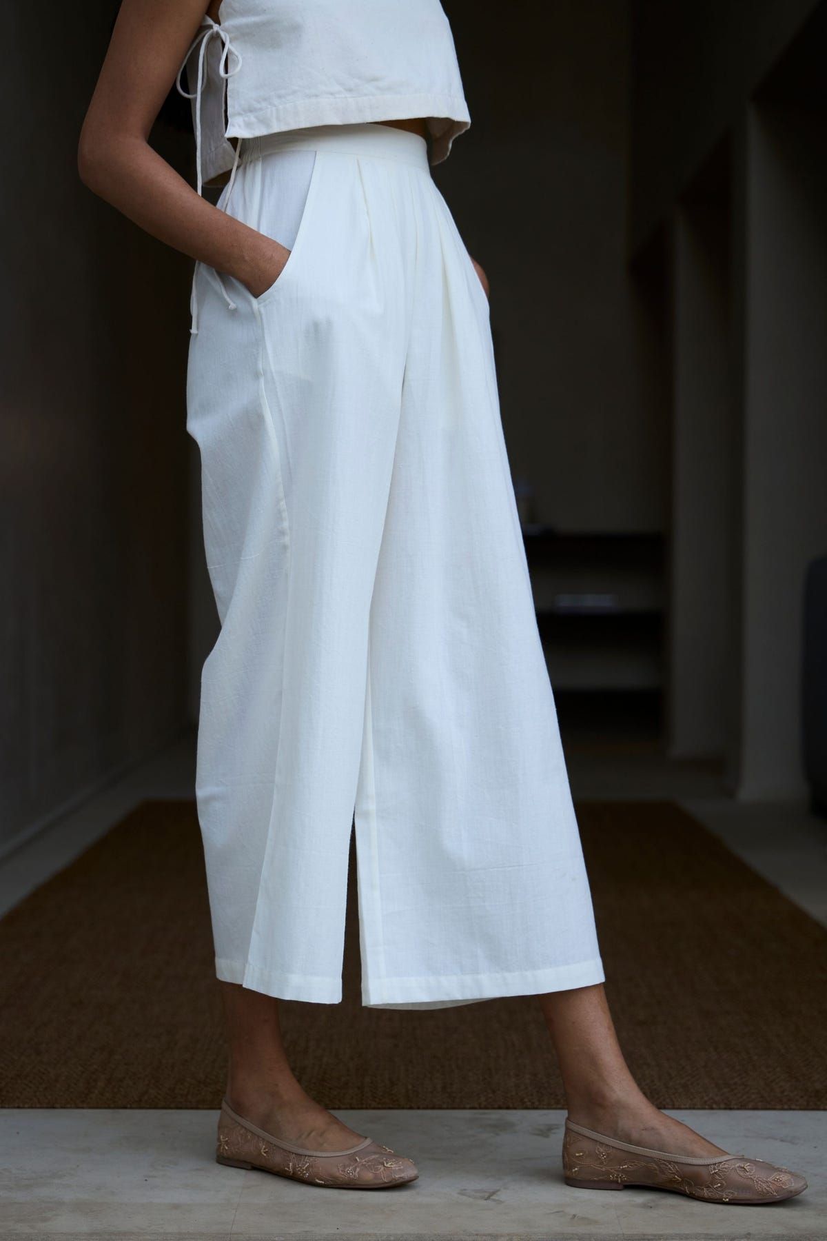 Woodstock Milk Pleated Pants - image 5