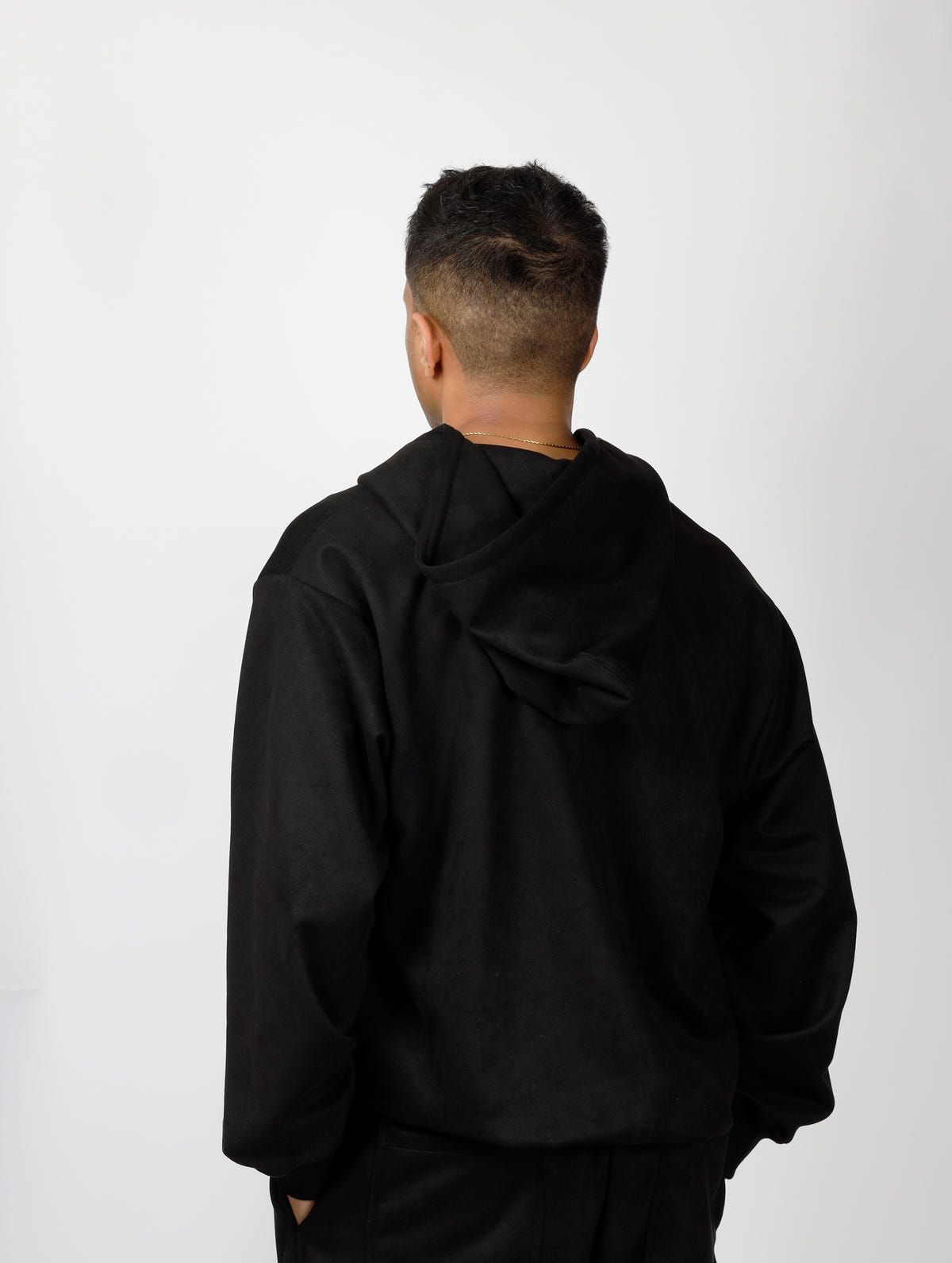 Suede Zipper Hoodie - image 3
