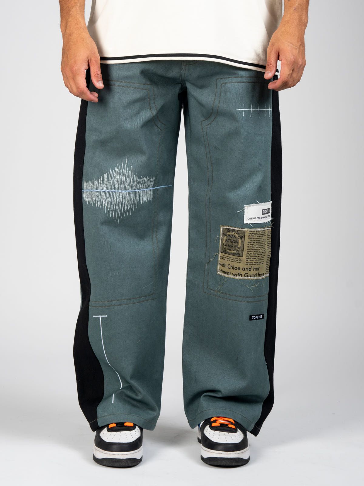 Olive Double Knee Stitch Jeans - image 3