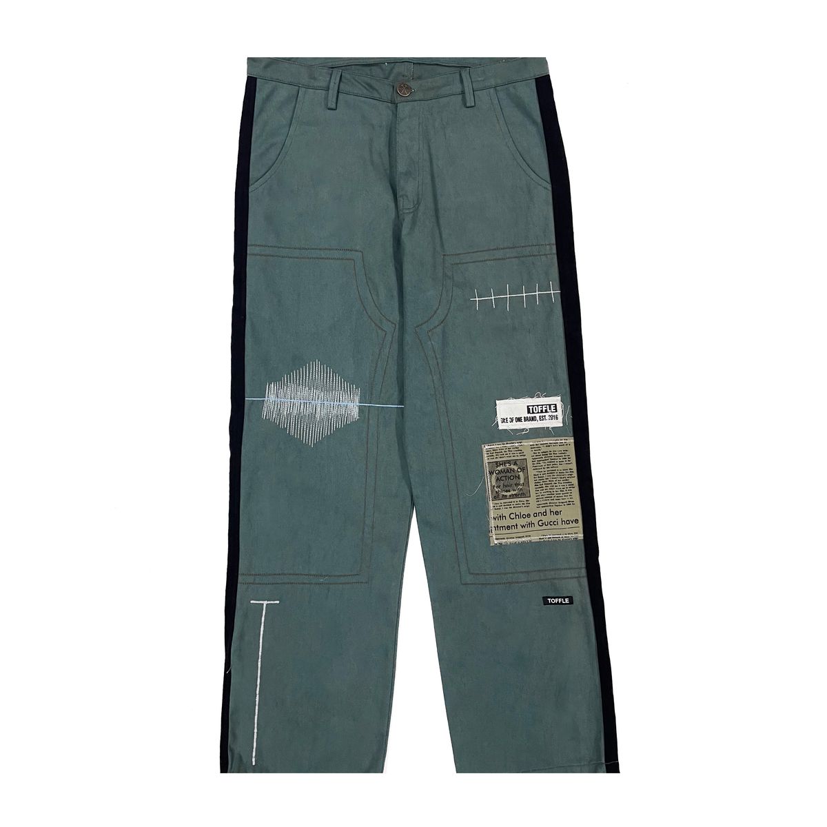 Olive Double Knee Stitch Jeans - image 4