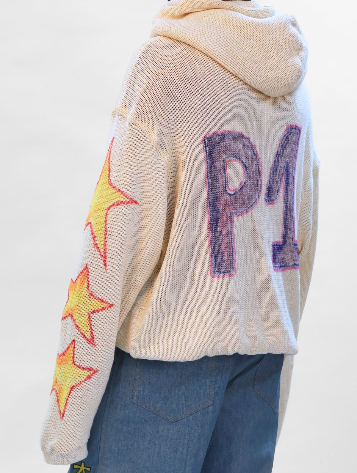 Knit Sweater Colored Hoodie - image 4