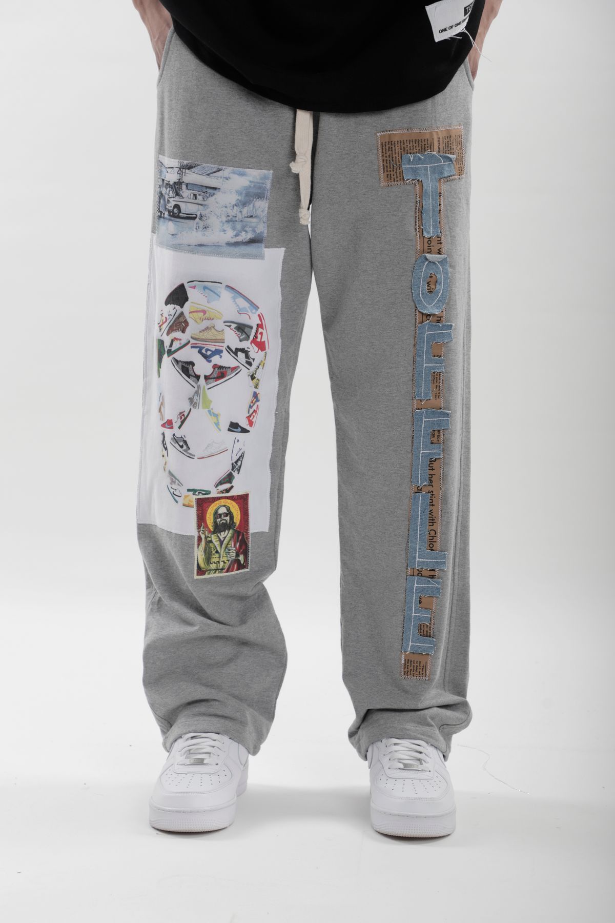 Grey Patchwork Jogger - image 3