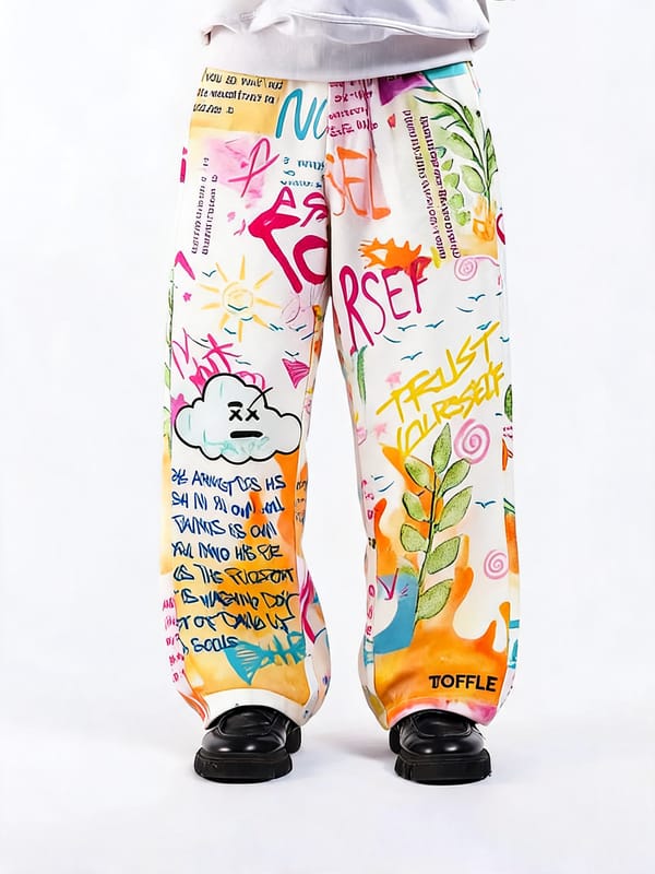 Toffle — Graffiti White Jeans