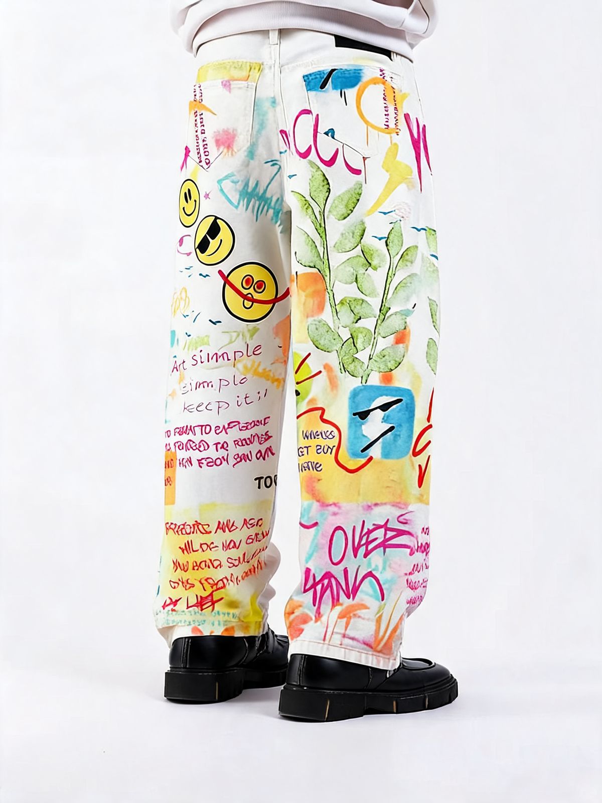 Graffiti White Jeans - image 4