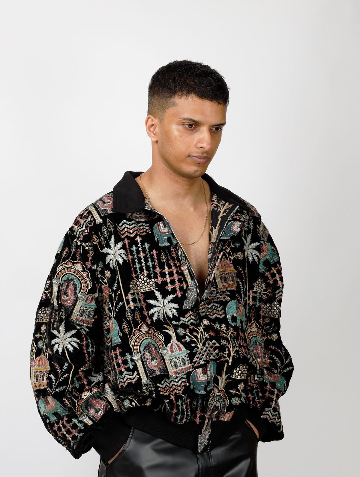 Embroidered Artwork Jacket - image 1