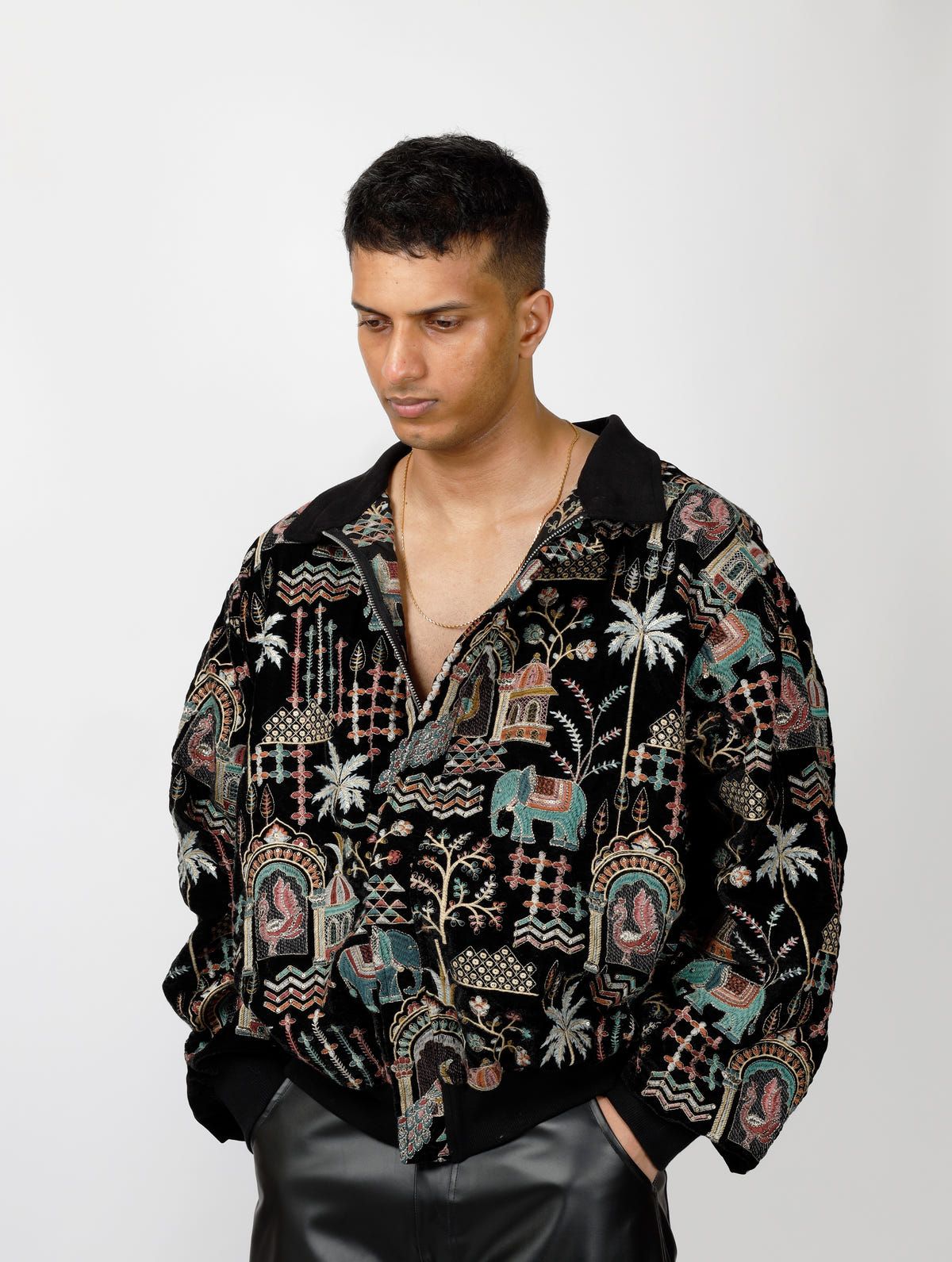 Embroidered Artwork Jacket - image 3