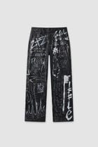 Graffiti Leather Jeans view 1