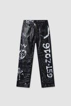 Graffiti Leather Jeans view 2