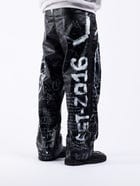 Graffiti Leather Jeans view 5