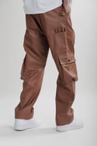 Brown Leather Carpenter Pants view 1