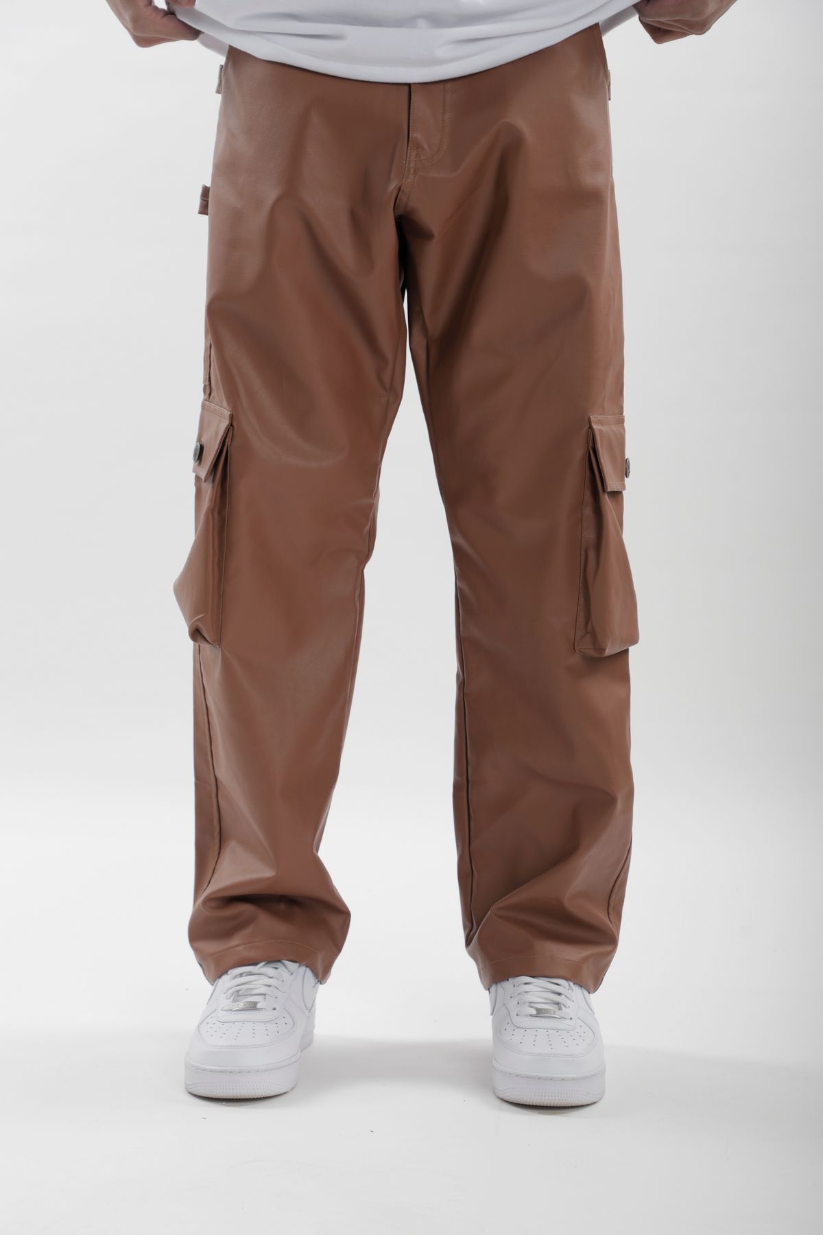 Brown Leather Carpenter Pants - image 2