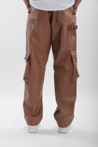 Brown Leather Carpenter Pants view 4