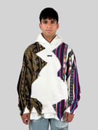 White Artistic Stitched Hoodie view 2