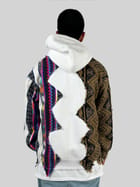 White Artistic Stitched Hoodie view 4