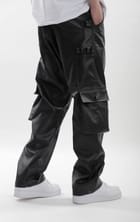 Black Leather Carpenter Pants view 2