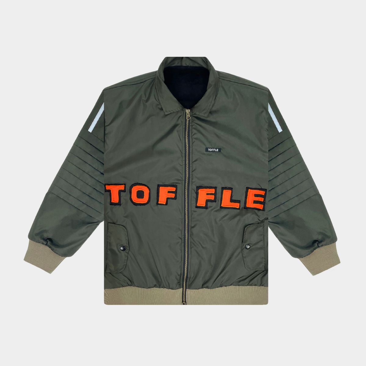 Military Olive Bomber Jacket - image 5
