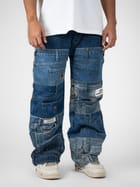 Blue Layered Jeans view 1