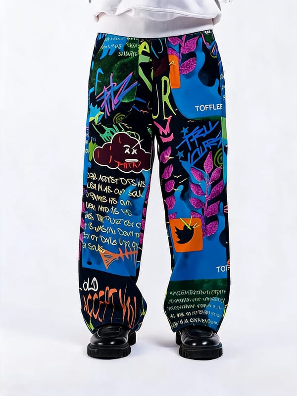 Toffle — Graffiti Black Jeans