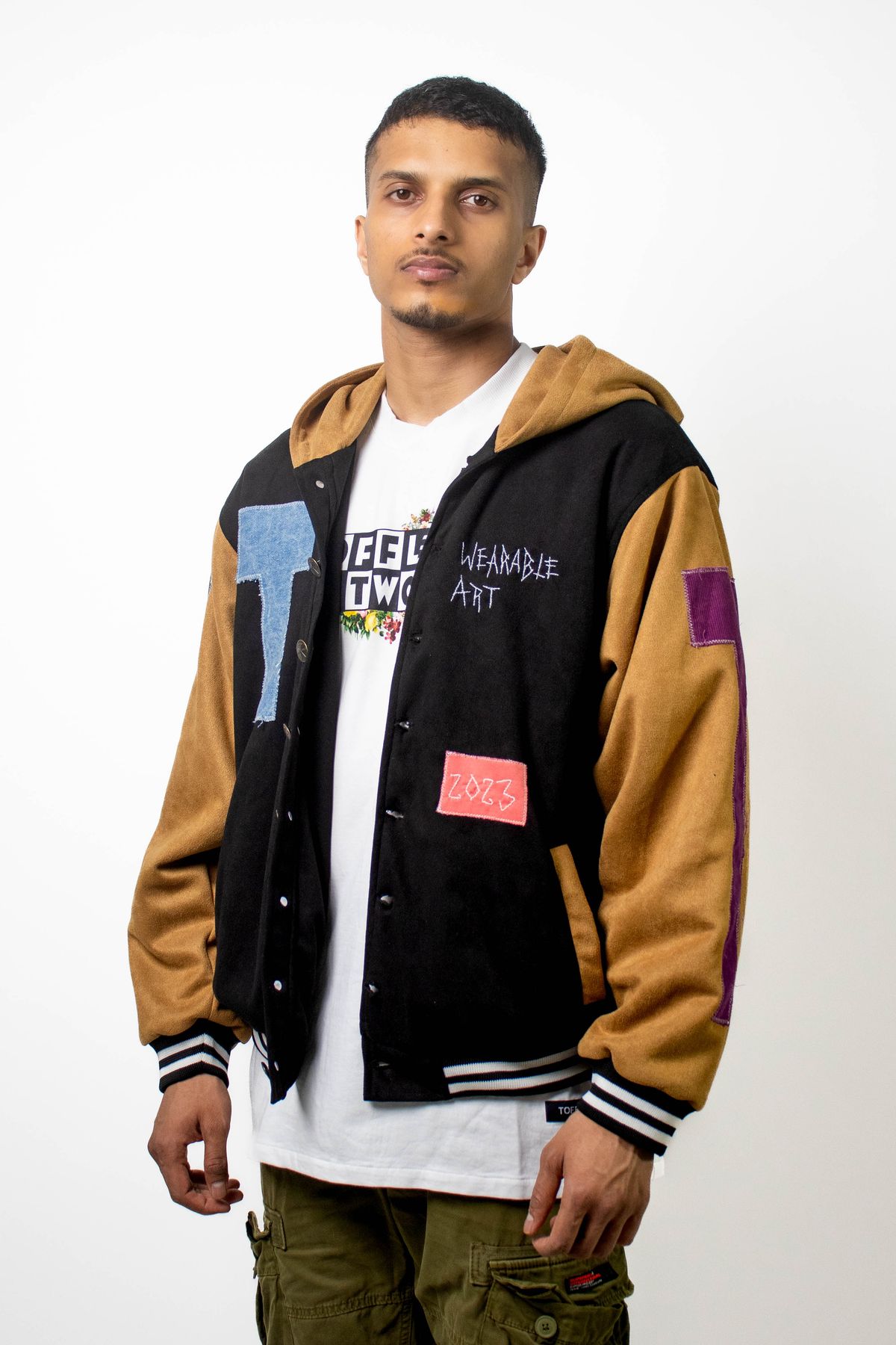 Suede Varsity Jacket - image 1