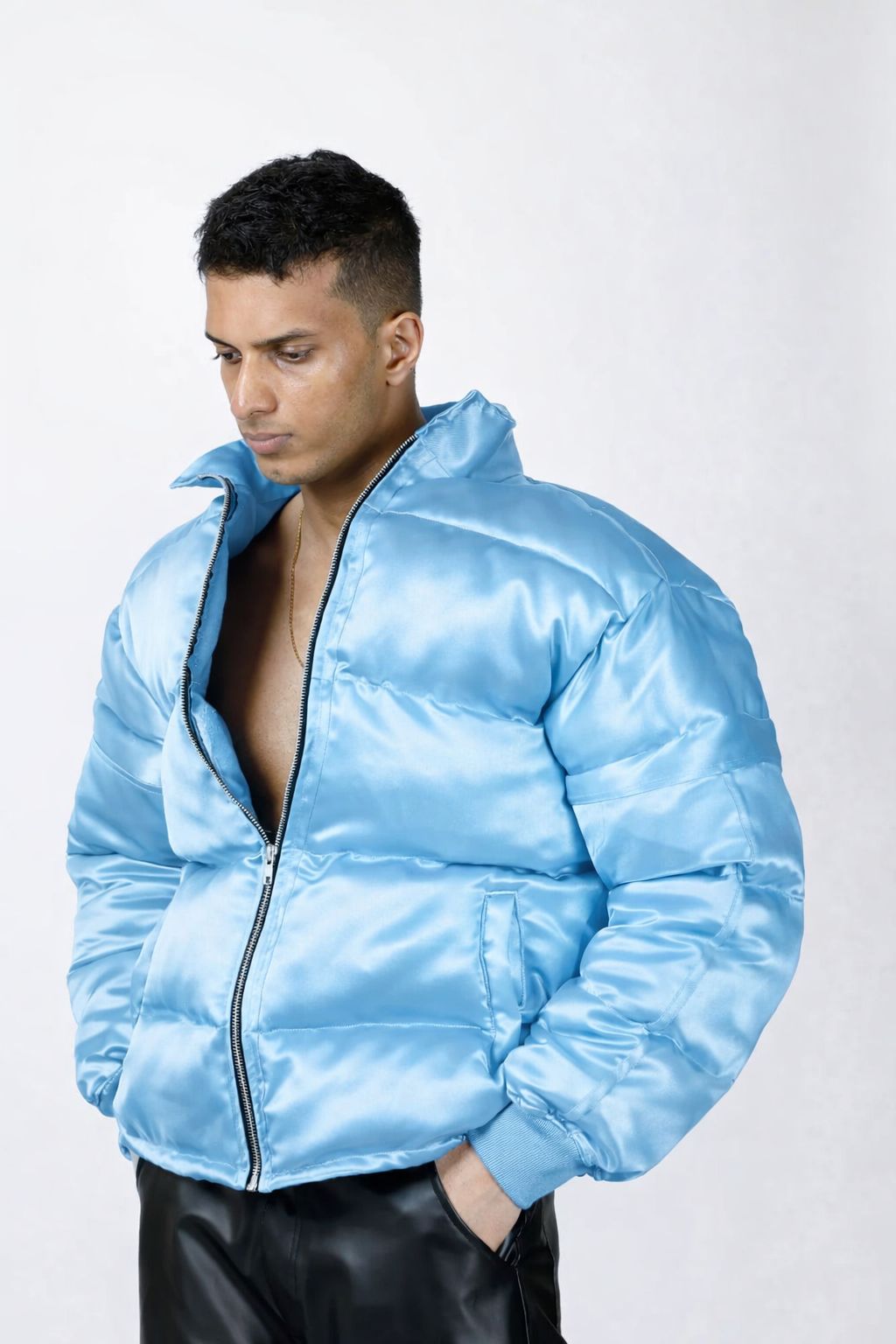 Satin Puffer Jacket - image 4