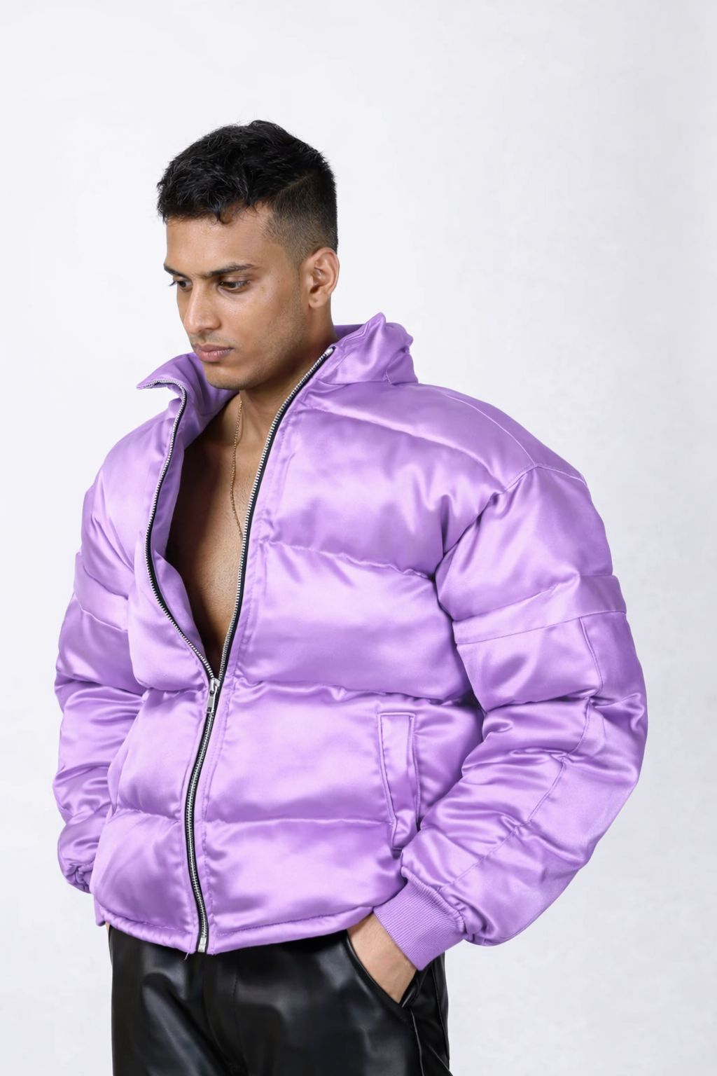 Satin Puffer Jacket - image 5