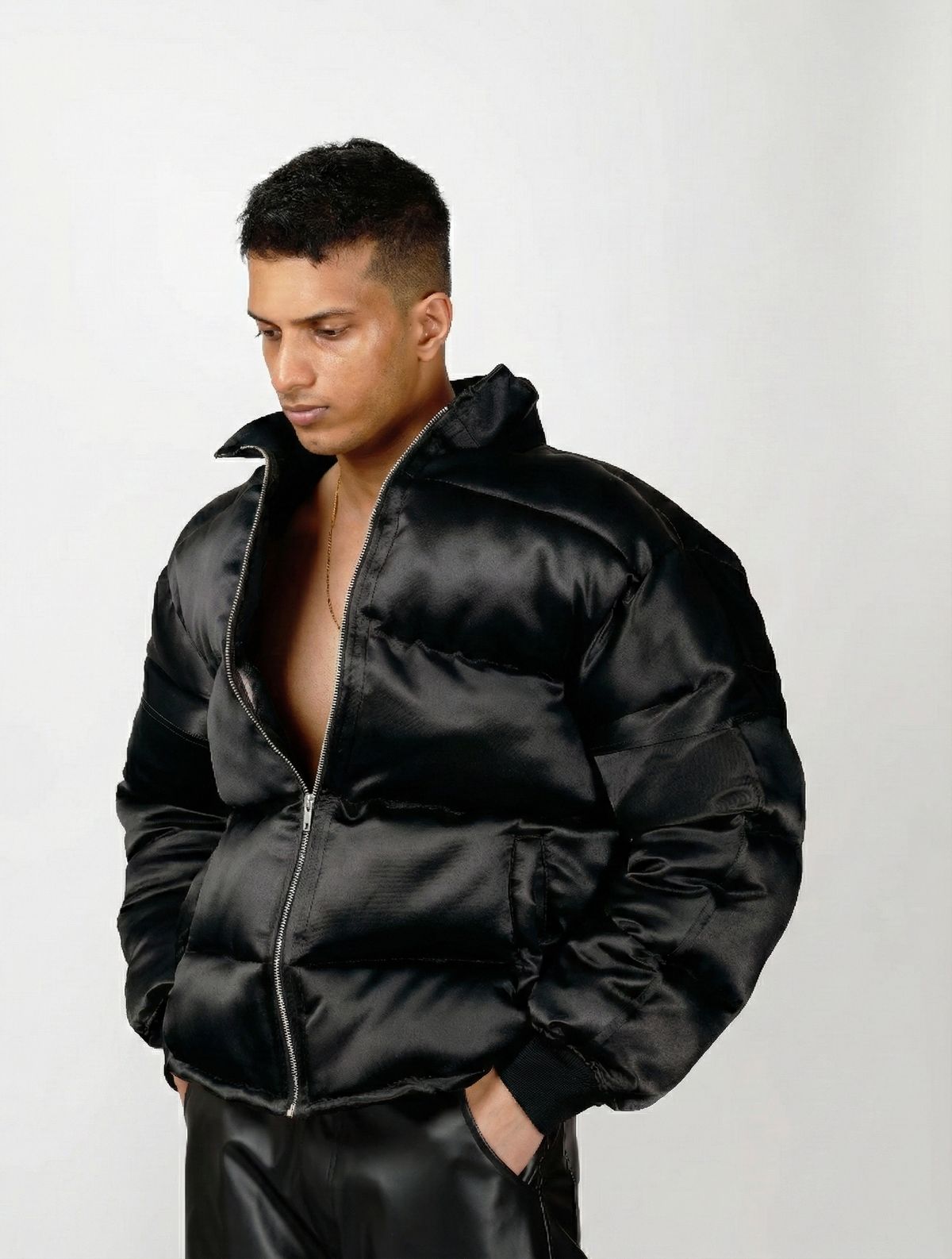 Satin Puffer Jacket - image 8