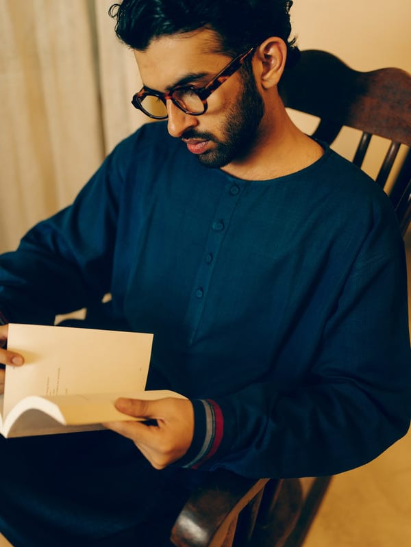 Tree and Poetry — Blueberry kurta