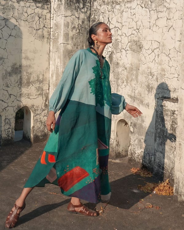 Tree and Poetry — Olive Dress
