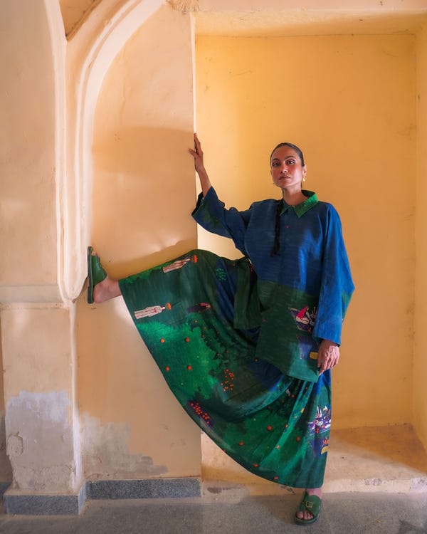 Tree and Poetry — Jaffa orange skirt