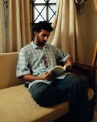 Half-sleeves shirt - Light blue checks view 3